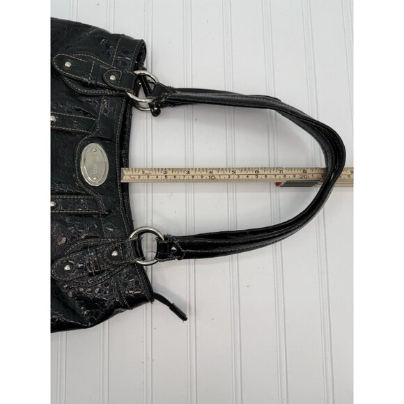NINE WEST Vintage‎ Black Pebbled Shoulder Bag Purse Faux Leather - Picture 9 of 16